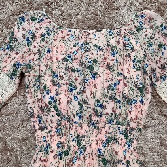 Princess by Vera Wang Pink Coquette Floral Long Sleeve Dress Size XS - Picture 11 of 12